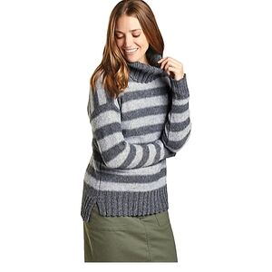 Toad & Co Audrey T-Neck Wool Blend Sweater in Heather Grey Size XS